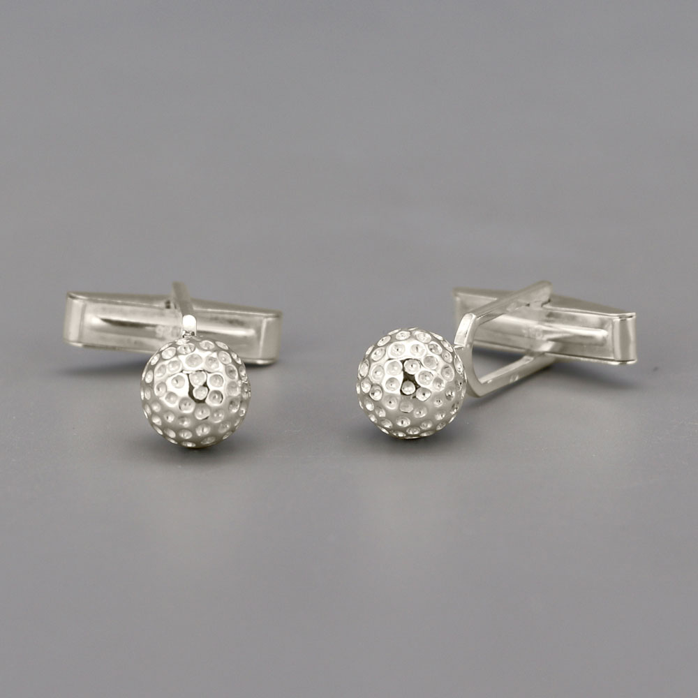 Boutons De Manchette Argent Massif Balles De Golf