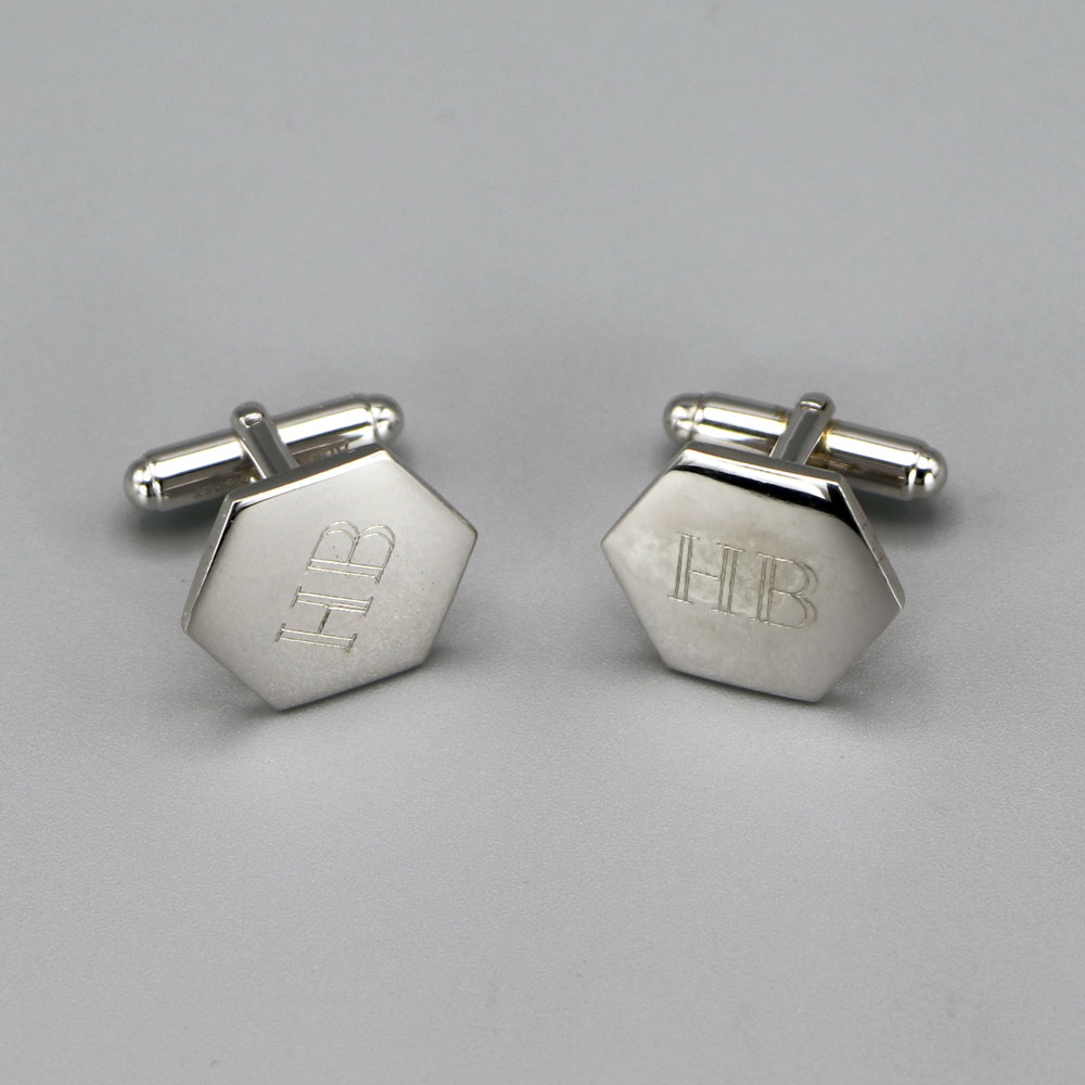 Boutons De Manchette Avec Initiales Argent Massif