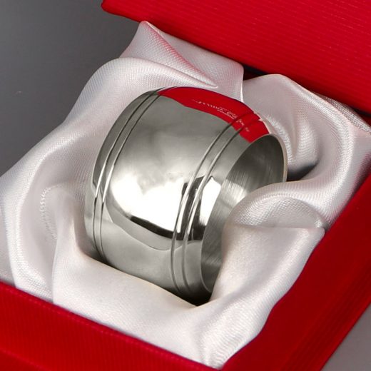 Rond De Serviette Argent Tonneau Filet Aubry Cadoret | Cadeaux de Famille Rond De Serviette Argent Tonneau Filet Aubry Cadoret