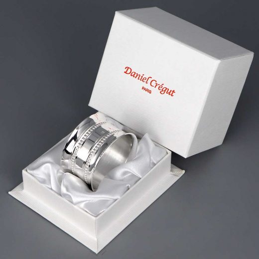 Rond De Serviette En Argent Perles Deux Rangs Daniel Cregut