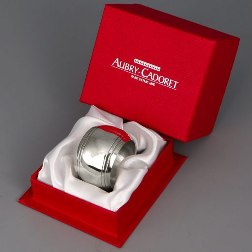 Rond De Serviette En Argent Tonneau Filet Aubry Cadoret | Cadeaux de Famille Rond De Serviette En Argent Tonneau Filet Aubry Cadoret