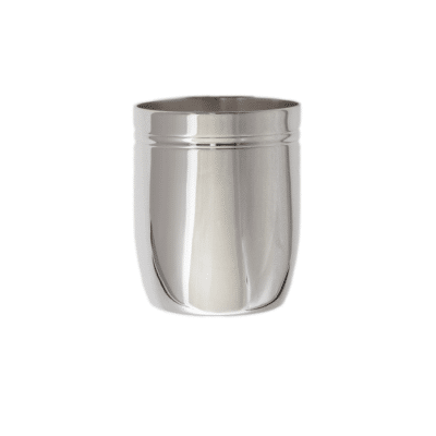 Timbale tonneau filet en métal argenté et argent massif