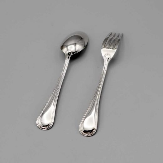 Aubry Cadoret Couvert Bebe Metal Argente Senlis 2