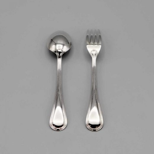 Aubry Cadoret Couvert Bebe Metal Argente Senlis 4