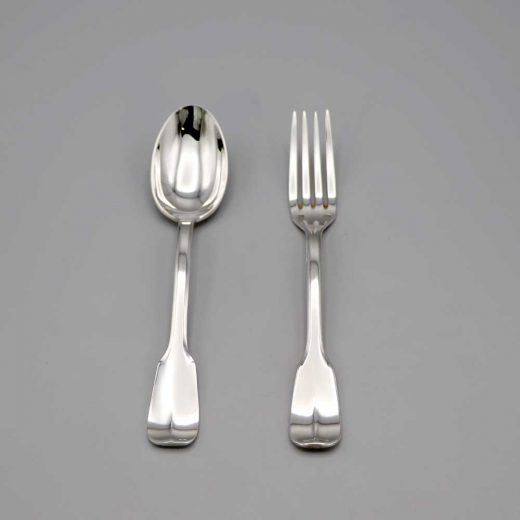 Aubry Cadoret Couvert Bebe Metal Argente Uniplat 3
