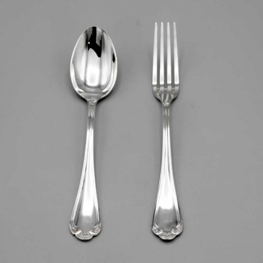 Aubry Cadoret Couvert Enfant Metal Argente Rocailles 3