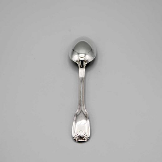 Aubry Cadoret Cuillere Bebe Metal Argente Louis Xiv Coquille Plate 2