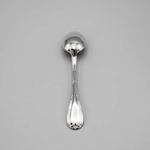 Aubry Cadoret Cuillere Bebe Metal Argente Rubans Croises 2