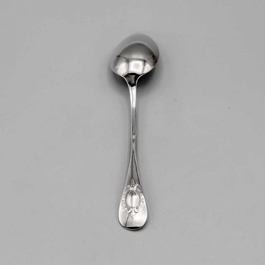 Aubry Cadoret Cuillere Enfant Metal Argente Medaillon 2