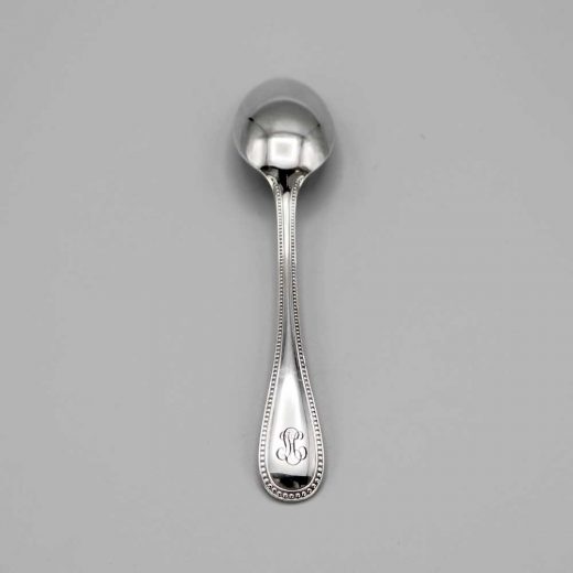 Aubry Cadoret Cuillere Enfant Metal Argente Perles 2