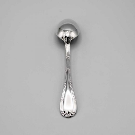 Aubry Cadoret Cuillere Enfant Metal Argente Rubans Croises 2