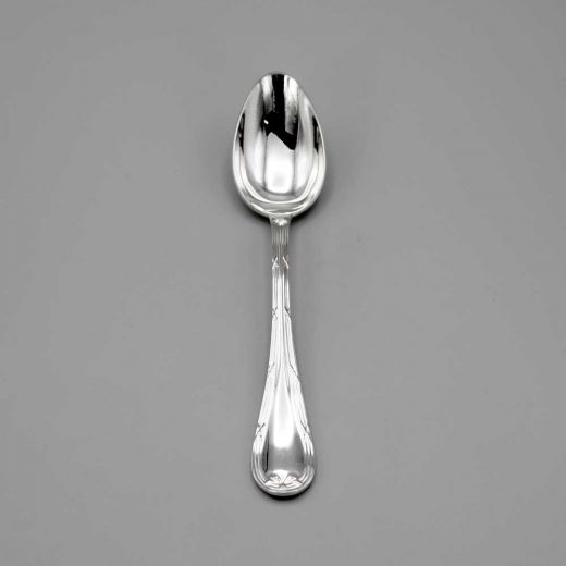 Aubry Cadoret Cuillere Enfant Metal Argente Rubans Croises