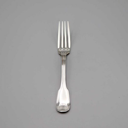 Aubry Cadoret Fourchette Bebe Metal Argente Louis Xiv Coquille Plate