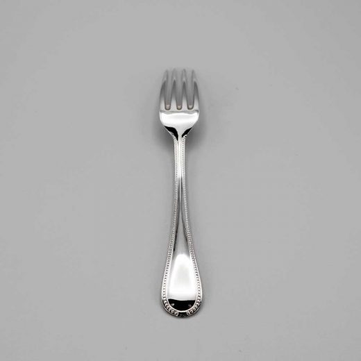 Aubry Cadoret Fourchette Bebe Metal Argente Perles 2