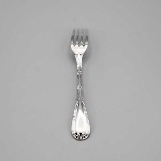 Aubry Cadoret Fourchette Bebe Metal Argente Rubans Croises 2