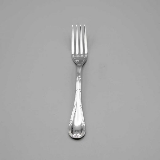 Aubry Cadoret Fourchette Bebe Metal Argente Rubans Croises