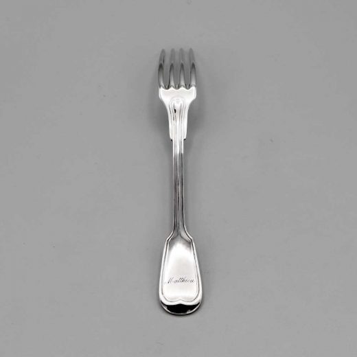 Aubry Cadoret Fourchette Enfant Metal Argente Filet Ancien 2