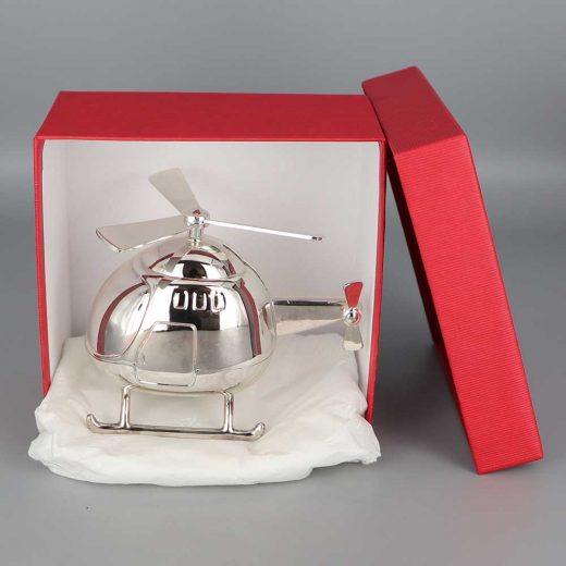 Daniel Cregut Cadeaux De Famille Tirelire Argent Helicoptere