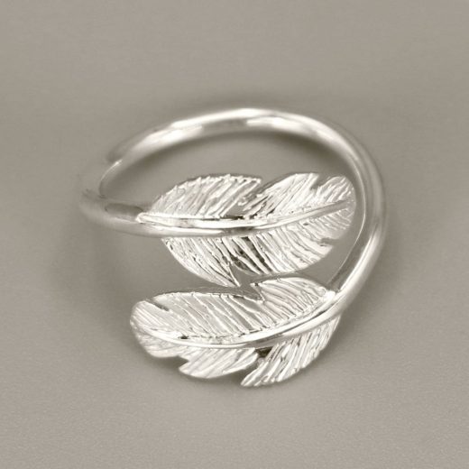 Bague Femme Argent Massif Deux Plumes Aubry Cadoret