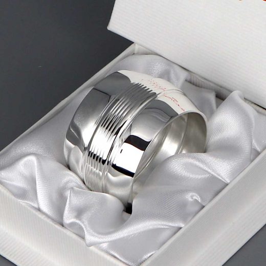 Rond De Serviette Argent Tonneau Filets Multiples Daniel Cregut