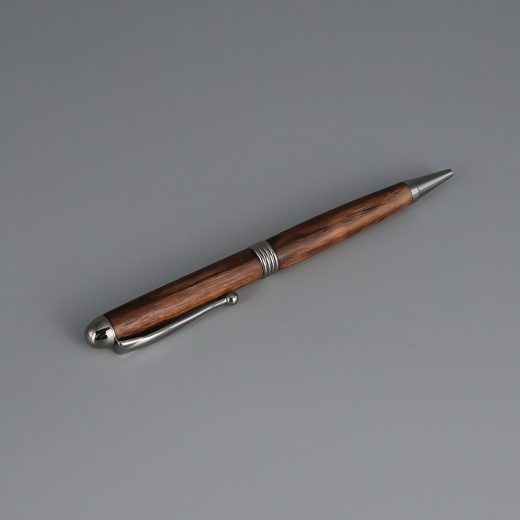 Stylo Bille Bois Et Metal 01 | Cadeaux de Famille Stylo Bille bois et métal étui en cuir