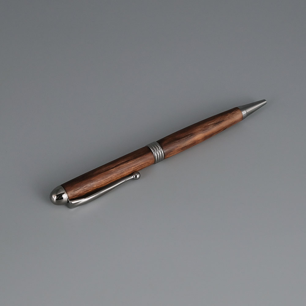 Stylo Bille bois et métal étui en cuir