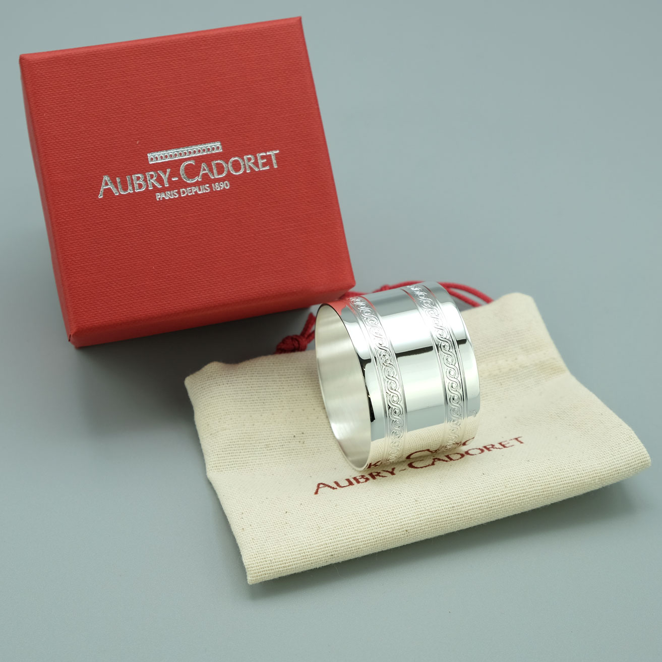 Rond De Serviette Personnalise Argent Entrelas Aubry Cadoret