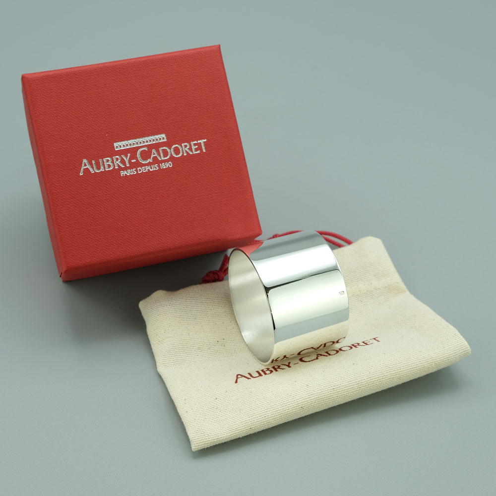 Rond Serviette Grave Argent Uni Plat Aubry Cadoret