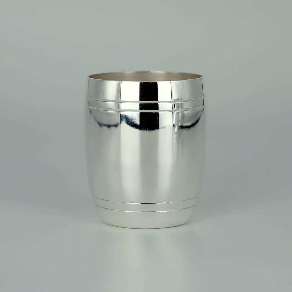 Timbale Tonneau Filet Double Metal Argente 2
